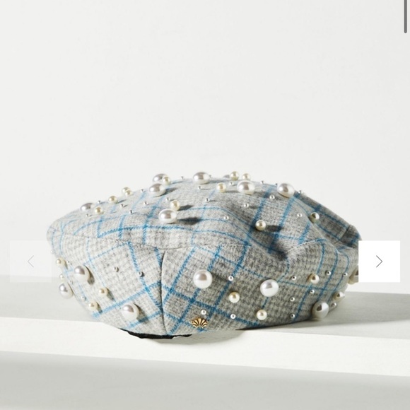 Lele SADOUGHI Embellished pearl plaid beret new without tags main image 8